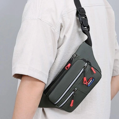 Gói thắt lưng điện thoại nam chống trộm - Fanny Pack thời trang đa lớp, túi đeo ngực ngoài trời