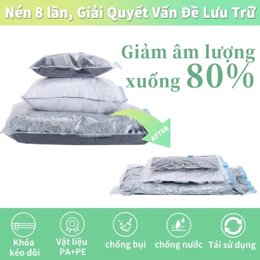 Gói Tiết Kiệm 5 Túi Hút Chân Không Đựng Quần Áo - Giảm Giá, Tiết Kiệm Không Gian