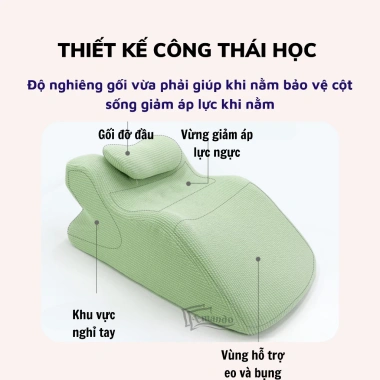 Gối tình yêu EMANDO công thái học cao su non đa năng, tựa lưng, nằm sấp, hỗ trợ đọc sách và chơi game - giảm giá 359.000₫ 4