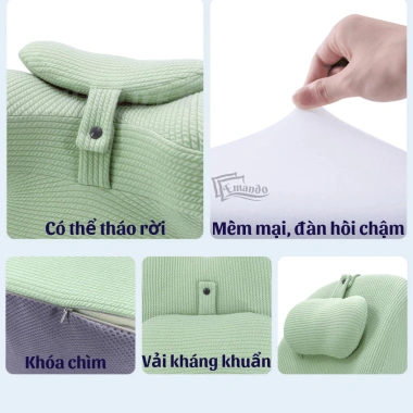 Gối tình yêu EMANDO công thái học cao su non đa năng, tựa lưng, nằm sấp, hỗ trợ đọc sách và chơi game - giảm giá 359.000₫ 8