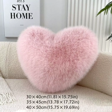 Gối Trái Tim Lông Màu Hồng DITIPOO - Quà Tặng Sáng Tạo PP Cotton Nhồi Bông, Trang Trí Nhà, Giá 187.000 VND 2