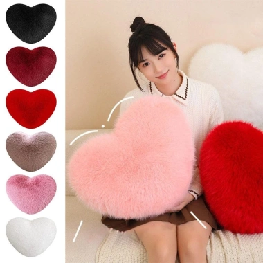 Gối Trái Tim Lông Màu Hồng DITIPOO - Quà Tặng Sáng Tạo PP Cotton Nhồi Bông, Trang Trí Nhà, Giá 187.000 VND 5