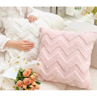 Gối Trang Trí 45x45cm Cao Cấp Màu Hồng Đệm Vỏ Be Giá Giảm 74.520đ Homeliving