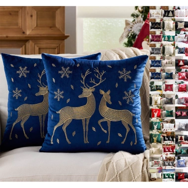 Gối Trang Trí Giáng Sinh 45x45cm Tuần Lộc, Ông Già Noel, Ném Gối Sofa - 98.037₫