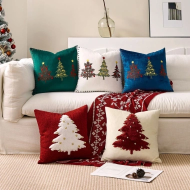 Gối Trang Trí Giáng Sinh 45x45cm Tuần Lộc, Ông Già Noel, Ném Gối Sofa - 98.037₫