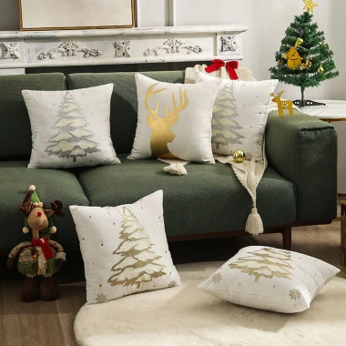 Gối Trang Trí Giáng Sinh 45x45cm Tuần Lộc, Ông Già Noel, Ném Gối Sofa - 98.037₫