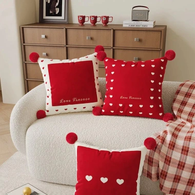 Gối Trang Trí Năm Mới Đỏ Đậm - Sofa Đệm Lưng, Vỏ Tháo Rời, Giặt Được, Phòng Khách & Phòng Ngủ - Giá Ưu Đãi 2