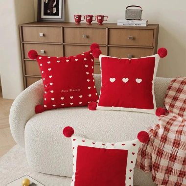 Gối Trang Trí Năm Mới Đỏ Đậm - Sofa Đệm Lưng, Vỏ Tháo Rời, Giặt Được, Phòng Khách & Phòng Ngủ - Giá Ưu Đãi 4