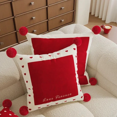 Gối Trang Trí Năm Mới Đỏ Đậm - Sofa Đệm Lưng, Vỏ Tháo Rời, Giặt Được, Phòng Khách & Phòng Ngủ - Giá Ưu Đãi 5
