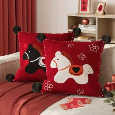 Gối Trang Trí Năm Mới Năm Ngọ - Đệm Lưng Sofa Phòng Khách, Phòng Ngủ, Giá 131.000₫