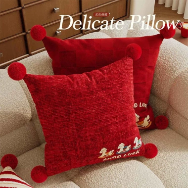Gối Trang Trí Nhà Đỏ Năm Mới - Sofa Đệm Lưng Thân Thiện Da, Tháo Rời và Giặt Được, Giá 191.812 VND 7