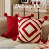 Gối trang trí nhà màu đỏ, đệm lưng sofa thân thiện da, tháo rời & giặt được 181.488₫