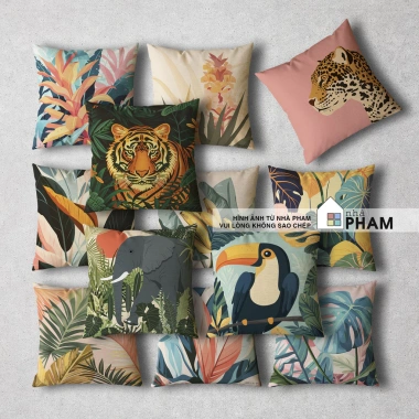 Gối Trang Trí Sofa Tropical 45x45cm Set 40 mẫu - Giá chỉ 48.900 VNĐ, chất liệu bền, thiết kế nhiệt đới sang trọng