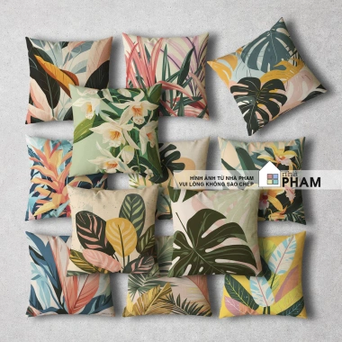 Gối Trang Trí Sofa Tropical 45x45cm Set 40 mẫu - Giá chỉ 48.900 VNĐ, chất liệu bền, thiết kế nhiệt đới sang trọng
