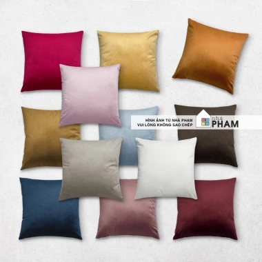 Gối Trang Trí Sofa Vải Nhung Velvet 45x45 & 30x50 - Giá Ưu Đãi 48.900₫