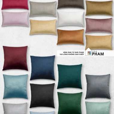 Gối Trang Trí Sofa Vải Nhung Velvet 45x45 & 30x50 - Giá Ưu Đãi 48.900₫ 4 Gối Trang Trí Sofa Vải Nhung Velvet 45x45 & 30x50 - Giá Ưu Đãi 48.900₫ 4