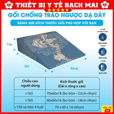 Gối Trào Ngược Dạ Dày YOROKOBI - Gối Nêm 7° Chống Trào Ngược Khi Ngủ Tại Nhà, Giá 235k