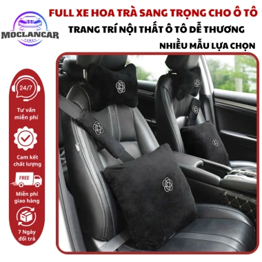 Gối Tựa Cổ và Lưng Xe Ô Tô In Hình Hoa Trà Hiện Đại - Moclancar Giá 47.400đ