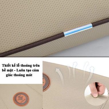 Gối tựa đầu cao su non đúc nguyên khối bọc da cao cấp - Siêu đàn hồi cho xe hơi & ghế văn phòng, giá ưu đãi 119k