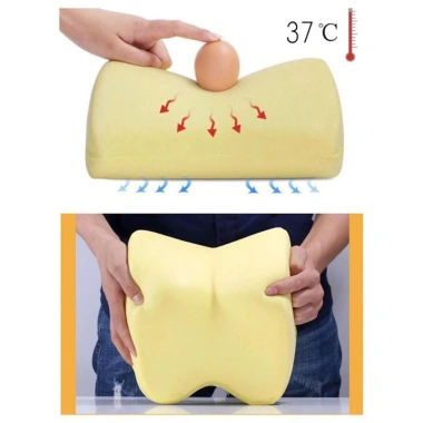 Gối tựa đầu cao su non đúc nguyên khối bọc da cao cấp - Siêu đàn hồi cho xe hơi & ghế văn phòng, giá ưu đãi 119k