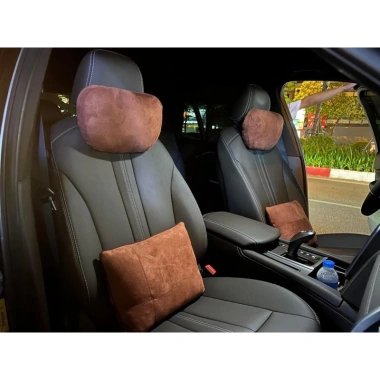 Gối tựa đầu, cổ, lưng ô tô da lộn mec cao cấp - giảm đau cổ, lưng, vai gáy, giá 78.000 VND