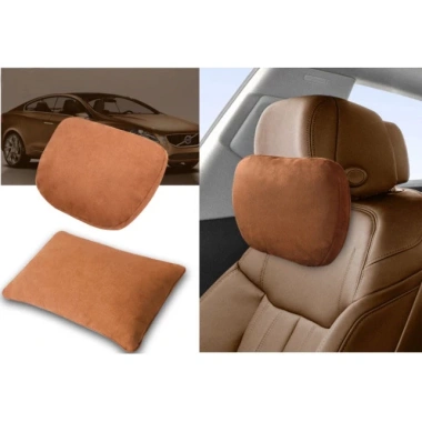 Gối tựa đầu, cổ, lưng ô tô da lộn mec cao cấp - giảm đau cổ, lưng, vai gáy, giá 78.000 VND