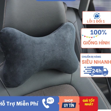 Gối tựa đầu & cổ ô tô sợi bông mềm, vải nhung thoáng khí, gắn ghế xe hơi - 50.960₫ 2
