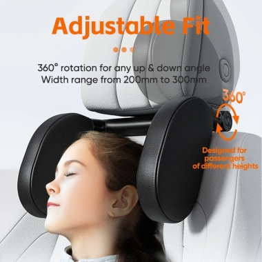 Gối tựa đầu ghế ô tô Trái phải 360° - Đệm ngủ du lịch điều chỉnh xoay cho trẻ em và người lớn, giảm giá 429.000₫
