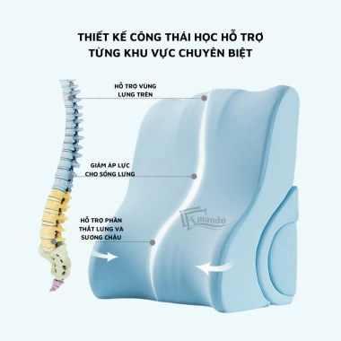 Gối tựa đầu giường EMANDO – Nằm sấp hỗ trợ lưng, lồng ngực, giảm giá 19% chỉ 927.000₫ 4