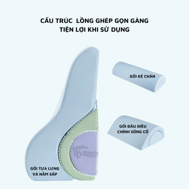 Gối tựa đầu giường EMANDO – Nằm sấp hỗ trợ lưng, lồng ngực, giảm giá 19% chỉ 927.000₫ 7