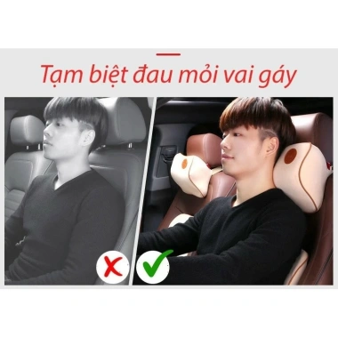 Gối tựa đầu & kê lưng cao su non nỉ - Chống đau khi lái ô tô, chỉ 119.000₫