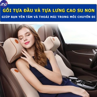 Gối tựa đầu & kê lưng ô tô cao su non nỉ cao cấp - Chống đau, thoải mái, chỉ 75.000₫ 7