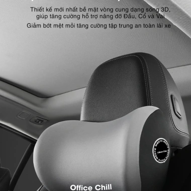 Gối Tựa Đầu & Lưng Cao Cấp Combo, Tựa Cổ Ô Tô, Ghế Văn Phòng, Bảo Hành 90 Ngày, 92.000₫