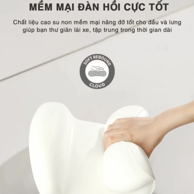 Gối Tựa Đầu & Lưng Cao Cấp Combo, Tựa Cổ Ô Tô, Ghế Văn Phòng, Bảo Hành 90 Ngày, 92.000₫