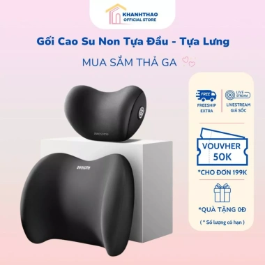 Gối tựa đầu lưng cao su non - đàn hồi, giảm đau vai gáy ôtô & văn phòng, 95.000đ