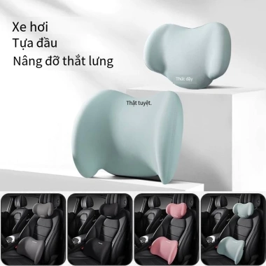 Gối tựa đầu lưng cao su non - đàn hồi, giảm đau vai gáy ôtô & văn phòng, 95.000đ