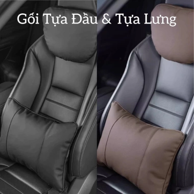 Gối Tựa Đầu & Lưng Da Nappa Cao Cấp, Thoáng Khí Giảm Đau Mỏi, Bảo Vệ Cột Sống Giá 159k