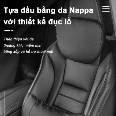 Gối Tựa Đầu & Lưng Da Nappa Cao Cấp, Thoáng Khí Giảm Đau Mỏi, Bảo Vệ Cột Sống Giá 159k 2 Gối Tựa Đầu & Lưng Da Nappa Cao Cấp, Thoáng Khí Giảm Đau Mỏi, Bảo Vệ Cột Sống Giá 159k 2