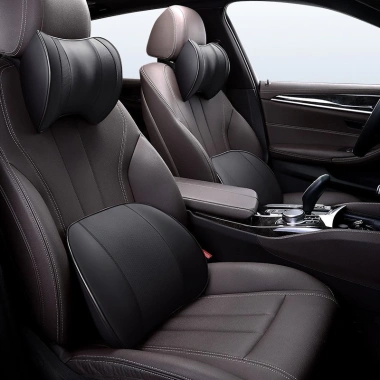 Gối Tựa Đầu & Lưng Ô Tô Cao Su Non Bọc Da – Thoáng Khí, Chống Đau Lưng, Mỏi Cổ – 145k Hoàng Nam Auto