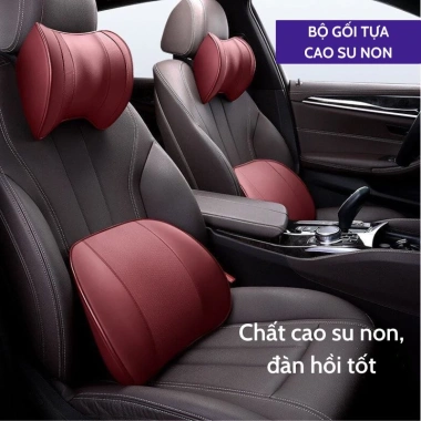 Gối Tựa Đầu & Lưng Ô Tô Cao Su Non Nguyên Khối Siêu Êm, Thoải Mái - 128k 3