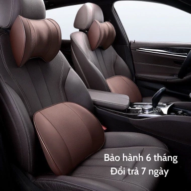 Gối Tựa Đầu & Lưng Ô Tô Cao Su Non Nguyên Khối Siêu Êm, Thoải Mái - 128k 4