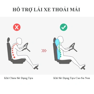 Gối Tựa Đầu & Lưng Ô Tô Cao Su Non Nguyên Khối Siêu Êm, Thoải Mái - 128k 7