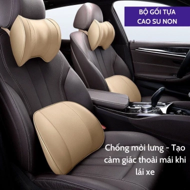 Gối Tựa Đầu & Lưng Ô Tô Cao Su Non Nguyên Khối Siêu Êm, Thoải Mái - 128k 10