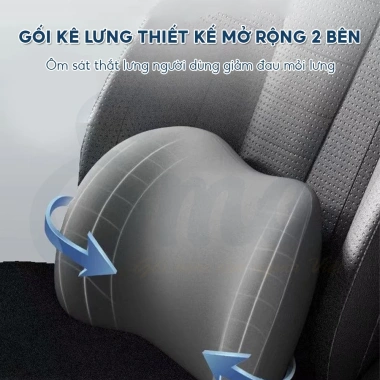 Gối tựa đầu & lưng ô tô Hi-Sleep - Giảm đau cổ vai gáy, chống mỏi lưng, êm ái thoáng khí