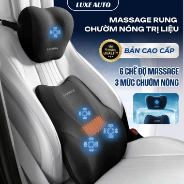 Gối tựa đầu, lưng ô tô Lianda 6 chế độ massage chườm nóng, giảm mệt mỏi - 309.000₫