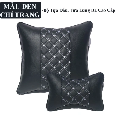 Gối tựa đầu & lưng ôtô da nappa – chống đau cổ, vai gáy khi lái xe T08 – 60.000 3