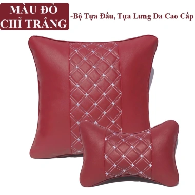Gối tựa đầu & lưng ôtô da nappa – chống đau cổ, vai gáy khi lái xe T08 – 60.000 4