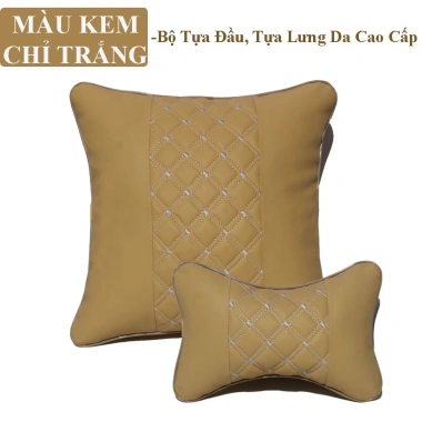 Gối tựa đầu & lưng ôtô da nappa – chống đau cổ, vai gáy khi lái xe T08 – 60.000 5