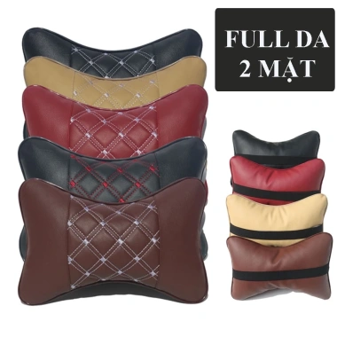 Gối tựa đầu & lưng ôtô da nappa – chống đau cổ, vai gáy khi lái xe T08 – 60.000 7
