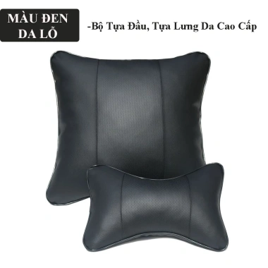 Gối tựa đầu & lưng ôtô da nappa – chống đau cổ, vai gáy khi lái xe T08 – 60.000 9